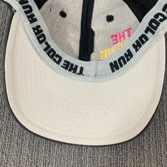 The Color Run Fitted Hat Unisex Black Pink Yellow Blue Embroidered Stretch Cap - Picture 10 of 12